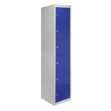 Metal Lockers 6 Doors Storage, Blue & Grey Metal Lockable Unit