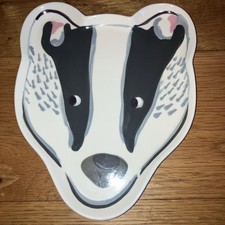 Cath Kidston Pottery Badger Plate , Unused , Label Attached