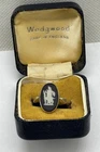 Vintage Sterling Silver JW Wedgwood Signed Jasperware Ring Size 6.75 w BOX