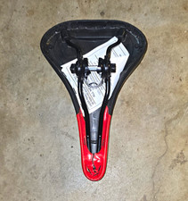 Schwinn Black Red Bicycle Saddle Bike Seat OEM Steel Rails w/ Clamp MTB Comfort
