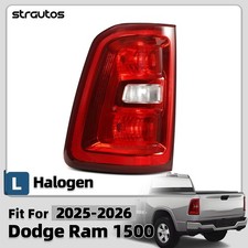 Halogen Tail Light For 2025-2026 Dodge Ram 1500 w/Chrome Bezel Driver Left Side