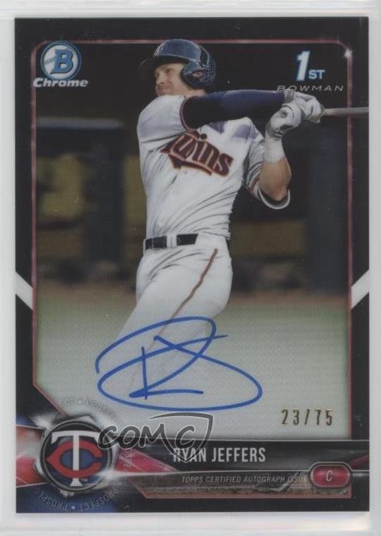 2018 Bowman Draft Chrome Pick Black Refractor 23/75 Ryan Jeffers Auto 06sz