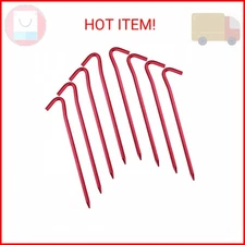 Hikemax 7075 Aluminum Tent Stakes 10 Pack - Ultralight 7 Inch Hook Tent Pegs wit