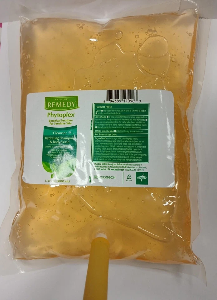 Champú hidratante y gel de baño Medline Remedy with Phytoplex, 33,3 oz (1000 ml). Foto 2 de 3