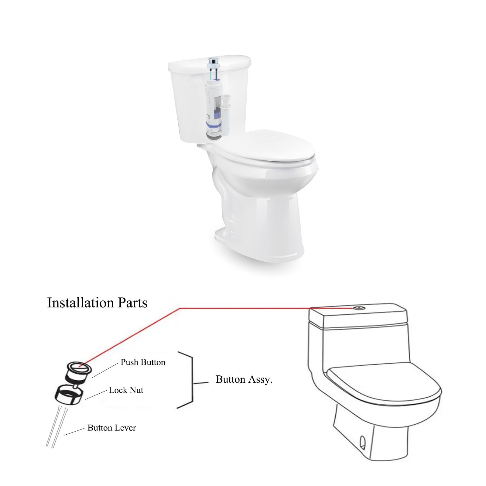 Dual Flushing Toilet Push Button Spare Parts,Top Toilet Button Replacement Co...