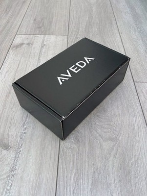 AVEDA AUTHENTISCHES LOGO SCHWARZ GESCHENKBOX & LOGO SEIDENPAPIER FÜLLUNG MEDIUM
