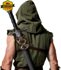 Medieval Leather Sword Shoulder Frog Adjustable Sheath Holster Cosplay