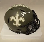 Tyler Shough Signed New Orleans Saints Salute Service Mini Helmet Fanatics Auto