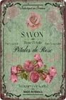 Shabby Chic Pink Roses Metal Bathroom Wall Sign Vintage Decor 8x5 5 Inch