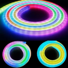 USA - 5V 2m RGB 360 Degree Round Reticulate Pattern Neon LED Strip Smart Lights