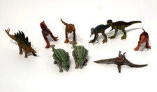 Lot 9 Dinosaurs Movable Parts Articulate Plastic Toys Anklosaurus Stegosaurus