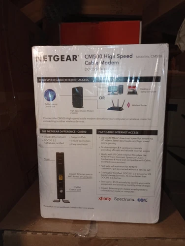 NETGEAR Cm500-1aznas 16x4 DOCSIS 3.0 Cable Modem Max Download Speeds of 686mbps - Picture 2 of 3