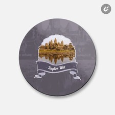 Angkor Wat Cambodia World Landmark | 4'' X 4'' Round Decorative Magnet