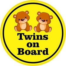 5in x 5in Girl Twins on Board Vinyl Sticker Car Truck Vehicle Bumper Decal