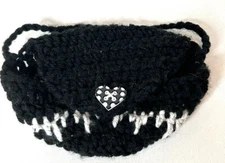 Handmade Kids/Adults Pouch Bag Black/White/ Silver Made To Match American Girl