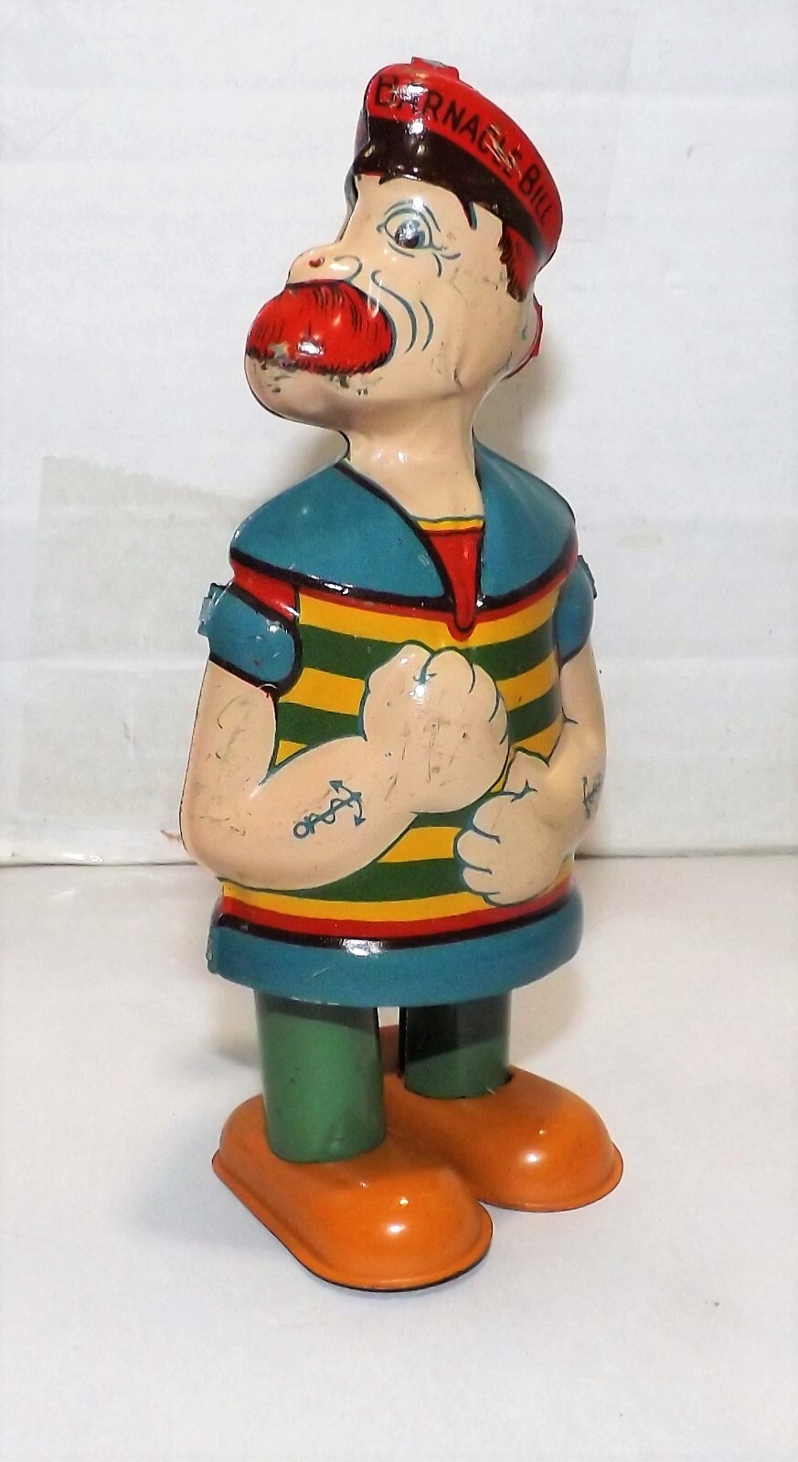 VINTAGE 1930'S J.CHEIN BARNACLE BILL THE SAILOR WINDUP TIN TOY POPEYE LOOKALIKE eBay