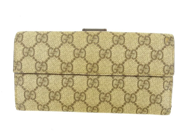 Portafoglio Gucci Borsa Portafoglio Pieghevole GG Plus Marrone Donna Autentico U