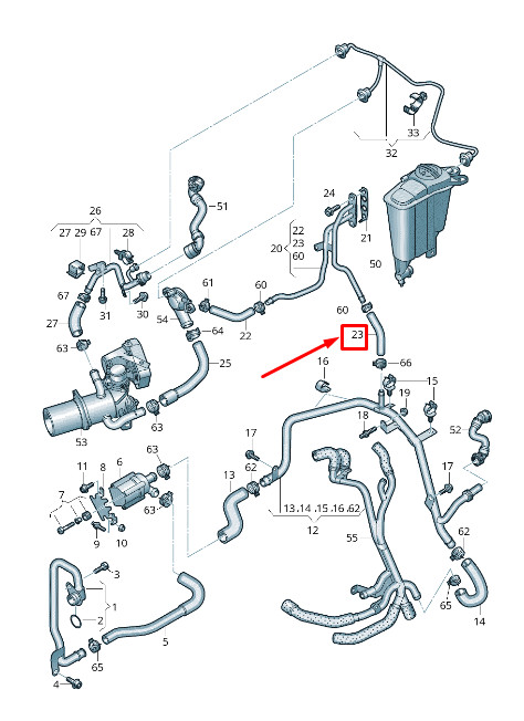 Audi A4 Avant B8 Tuyau de liquide de refroidissement moteur 04L122157J
