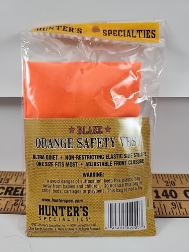 NEW! Hunters Specialties Adult Super Quiet Safety Vest, Blaze Orange 02000 - Picture 2 of 2