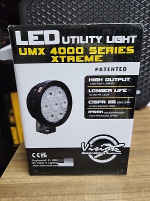 Vision X Lighting 9118307 Xtreme Black 4'' Round 5W Wide LED Flood Light