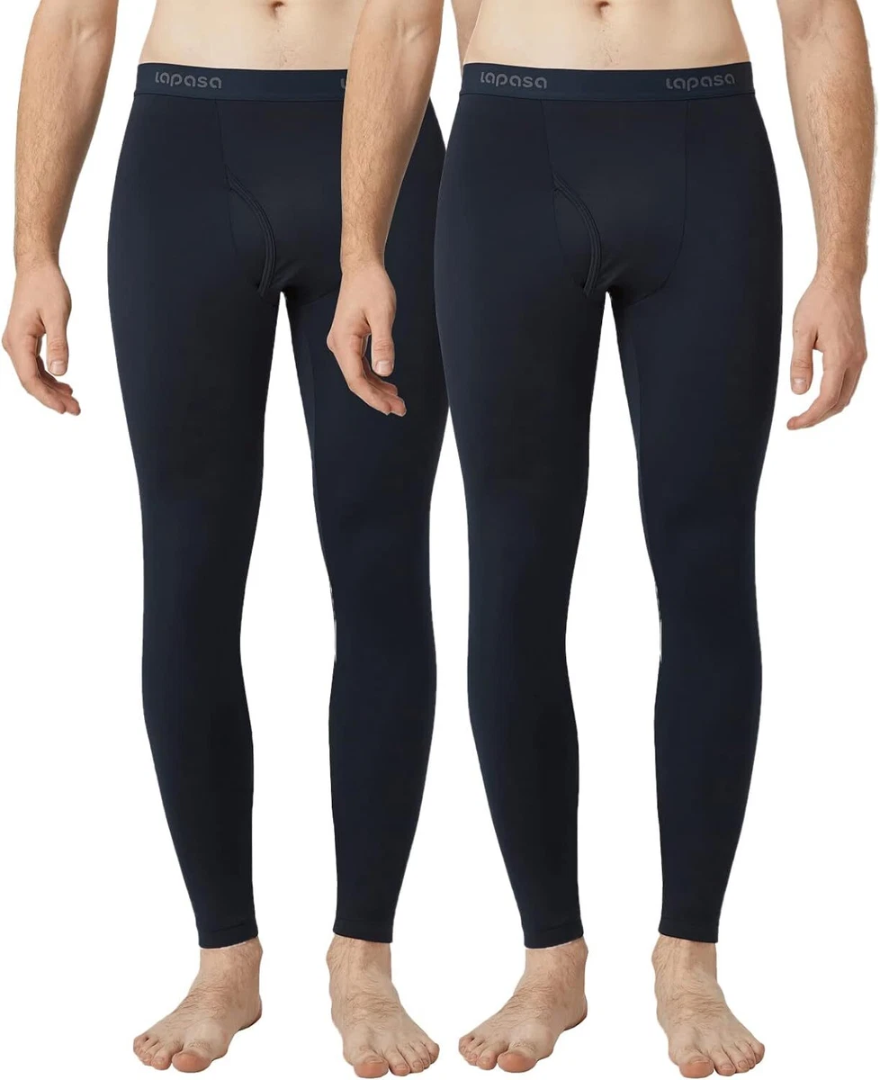 LAPASA Men's Thermal Underwear Bottom, Fleece Lined Long Johns for Men