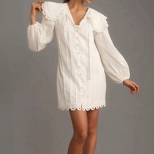 NWT Farm Rio Long Sleeve Embellished Collared Mini Dress