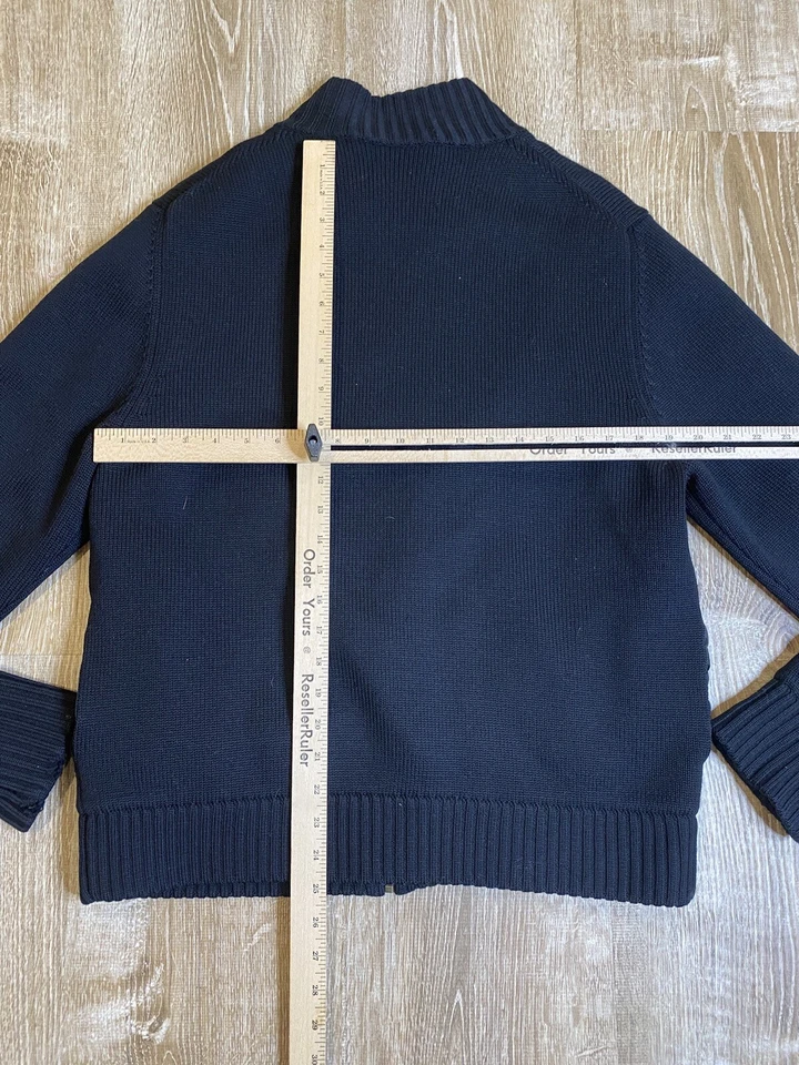 Chaqueta suéter grande forrada con cremallera completa 100 % lana negra Bloomingdale's Store para hombre Foto 4 de 4