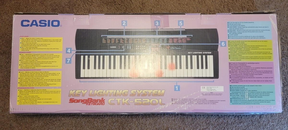 Casio CTK-520L SongBank Keyboard W/ Key Lighting System