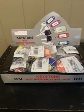 8pc Key ID Label Tags Key Ring Holder Tags Key Chain With Write-on Label Window 