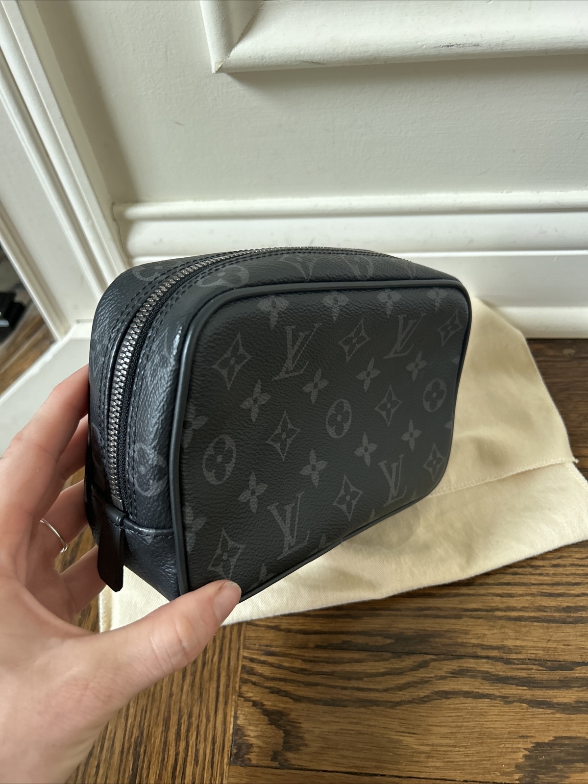 Louis Vuitton Toilet PM Toiletry Pouch Monogram Eclipse Black Gray 