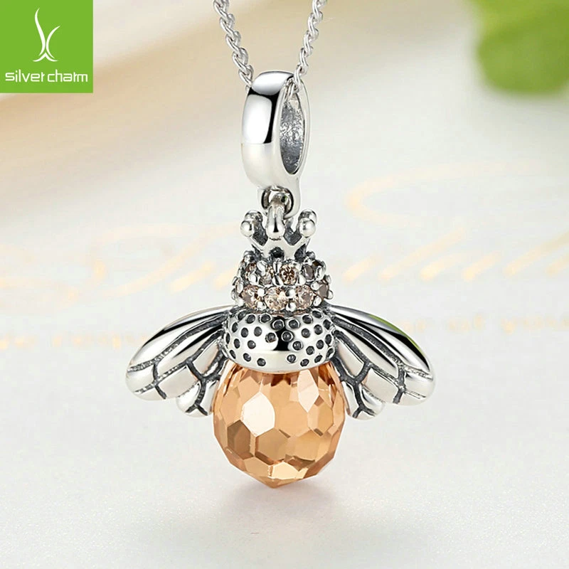 Подвеска из серебра 925 любовь оранжевый пчелы животных подвеской подвеска для женщин модные бусины - Изображение 2 из 4