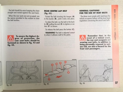 Alfa Romeo 147 Car Owners Manual Handbook 2000 First Edition #60490979 - Picture 4 of 4