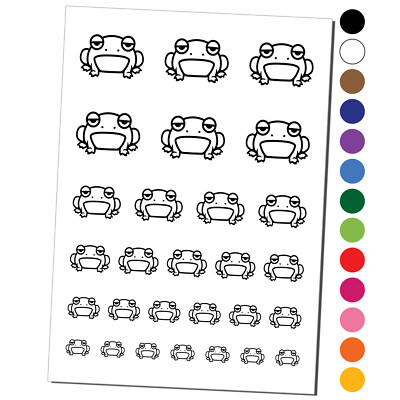 Unamused and Grumpy Frog Temporary Tattoo Water Resistant Set