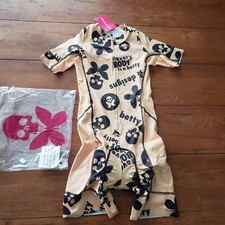 Betty Designs Womens Medium Cycling Skinsuit Yellow SS Speedsuit Race Fit Suit M