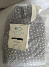 Pottery Barn Kids Halo Gray Dots Swaddle SleepSack 3-6 mths NWT