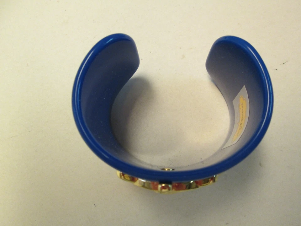 金色航海奖章袖口手链 Mud Pie 出品,皇家蓝色,全新带标签 — 第 3/3 张图片