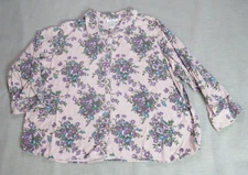 Vtg Venezia Vitale Shirt Womens 3X Lilac Corduroy Floral Button Granny Cottage