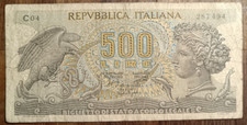 20 June 1966 Republic Head of Aretusa Lire 500