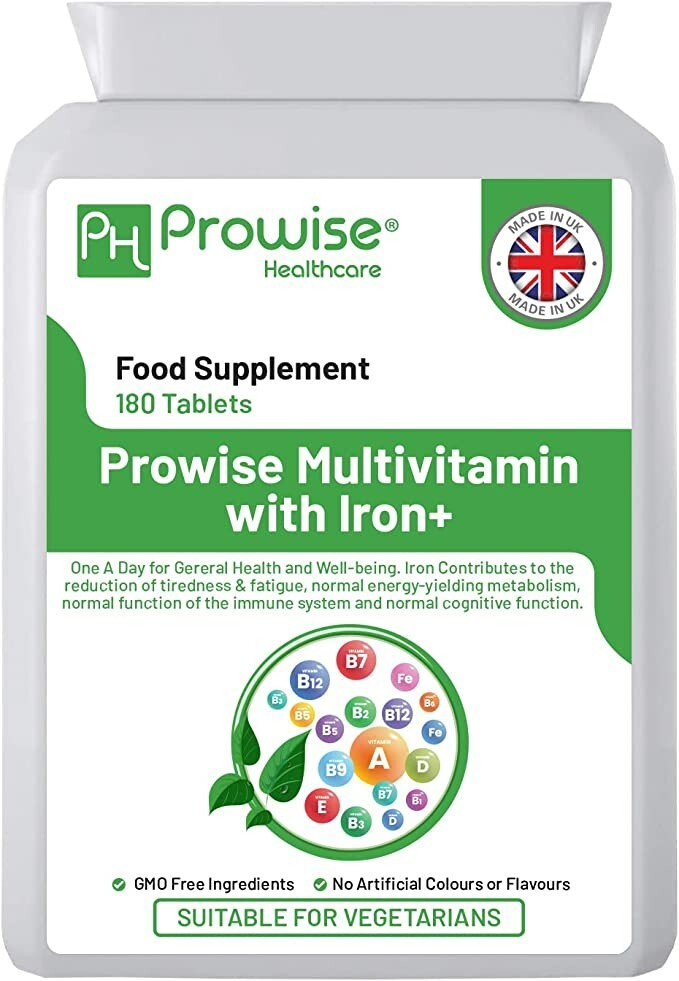 Multivitamin & Iron 180 Tablets (6 Months Dose) Immune Support by Prowise