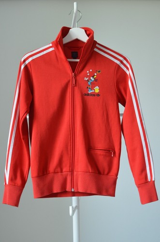 Felpa vintage Adidas X Disney rara pippa rossa cerniera completa donna taglia M