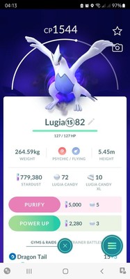Pokemon Trade Go -- Shadow Lugia Apex Aeroblast 