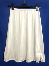VTG SHADOWLINE Cute Silky NYLON Half Slip LACE TRIM SIDE SLITS Ivory Med M Tall