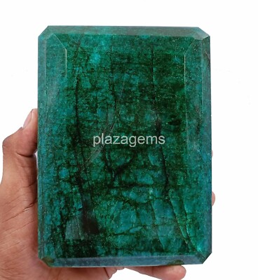 Green Emerald Natural Certified 7965Ct Big Stone Emerald Cut Loose Gemstone 4OUE