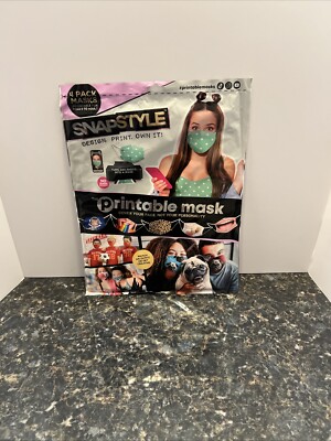  Snap style Printable (face) 4 Pack No Sew, Cloth, Elastic, and Nose Bridge