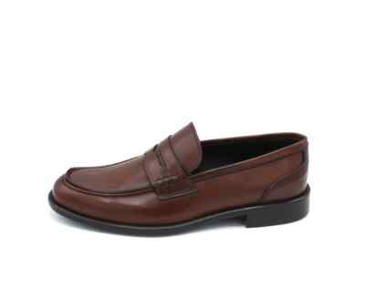 Mocassini da uomo pelle marrone scarpe eleganti college made in