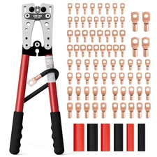 LOKYAN Battery Cable Lug Crimping Tool Kit for AWG 10-1/0 Electrical Lug Crim...