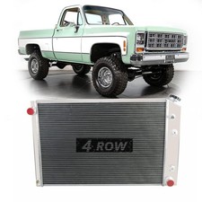 4 Row Full Aluminum Radiator for 1973-1991 GMC Chevy C/K 10 20 30 Series Truc...