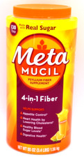 Metamucil 4-in-1 Psyllium Fiber Powder Supplement And Real Sugar Orange 3.4 Lbs