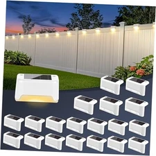 Solar Deck Lights Outdoor Waterproof, Solar Powered Fence Lights 20Pack White
