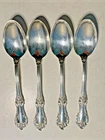 International Silver Wild Rose Sterling Spoons 6 Inches 25 Grams Each Set of 4